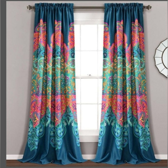 *Lush Decor - Set of 2 52"x84" Boho Chic Light Filtering Window Multi-Col… - Picture 1 of 7